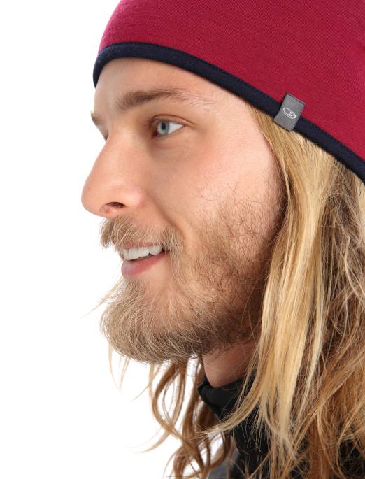 Icebreaker unisex merino lomme beanie B00X448 tilbehør kirsebær/midnat flåde