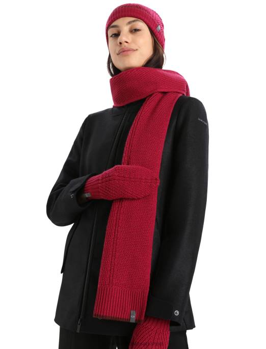 Icebreaker unisex merino waypoint tørklæde B00X465 tilbehør kirsebær/espresso