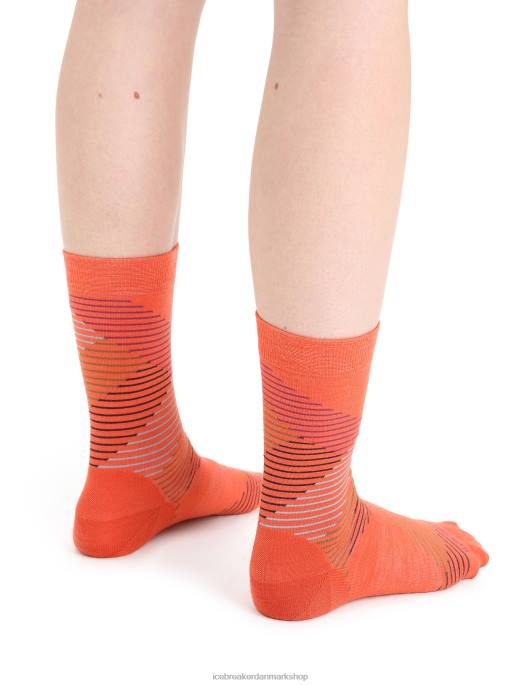 Icebreaker Kvinder merino livsstil fine gauge besætningsstrømper streger B00X766 tilbehør pulserende jordlyng/go berry