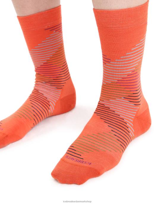 Icebreaker Kvinder merino livsstil fine gauge besætningsstrømper streger B00X766 tilbehør pulserende jordlyng/go berry