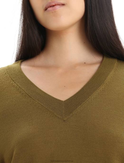 Icebreaker Kvinder merino wilcox langærmet sweater med v-hals B00X722 tøj alger