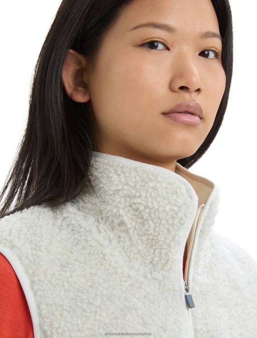 Icebreaker Kvinder realfleece merino vest med høj luv B00X677 tøj ecru lyng