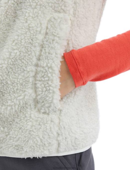 Icebreaker Kvinder realfleece merino vest med høj luv B00X677 tøj ecru lyng