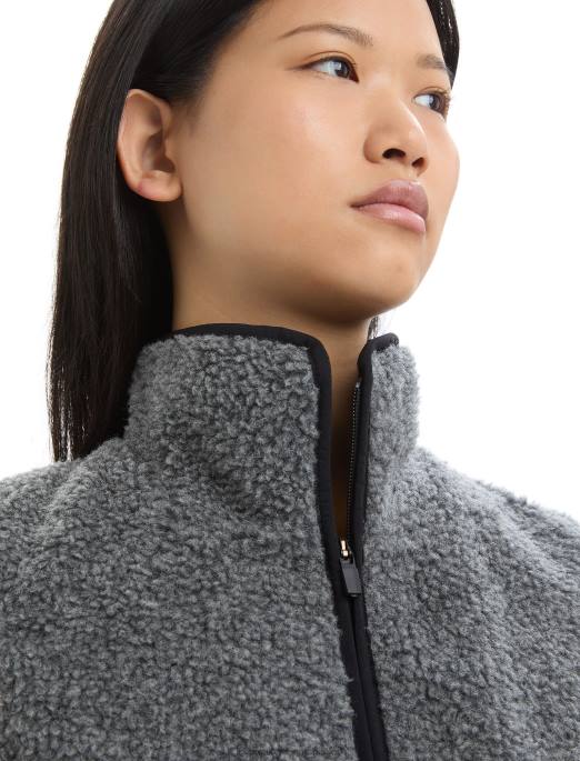 Icebreaker Kvinder realfleece merino vest med høj luv B00X678 tøj grusstenslyng
