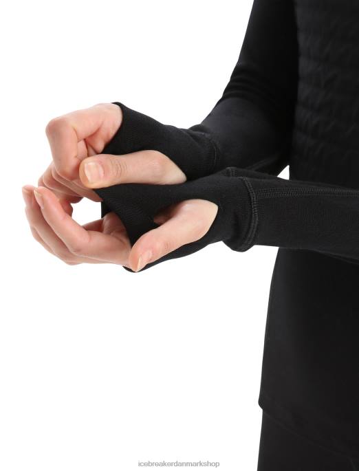 Icebreaker Kvinder zoneknit merino-isoleret langærmet termisk hættetrøje B00X597 tøj sort