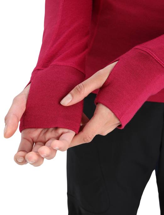 Icebreaker Kvinder zoneknit merino-isoleret langærmet termisk hættetrøje B00X890 tøj kirsebær