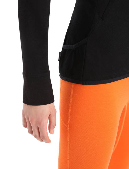 Icebreaker Kvinder zoneknit merino langærmet hættetrøje med lynlås B00X712 tøj sort