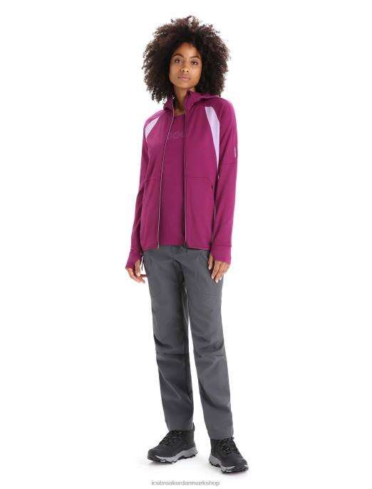 Icebreaker Kvinder zoneknit merino langærmet hættetrøje med lynlås B00X713 tøj gå bær/lilla blik