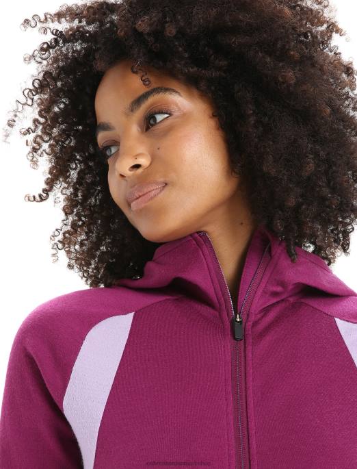 Icebreaker Kvinder zoneknit merino langærmet hættetrøje med lynlås B00X713 tøj gå bær/lilla blik