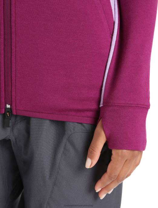 Icebreaker Kvinder zoneknit merino langærmet hættetrøje med lynlås B00X713 tøj gå bær/lilla blik