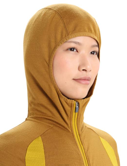 Icebreaker Kvinder zoneknit merino langærmet hættetrøje med lynlås B00X855 tøj nelliker/stum guld