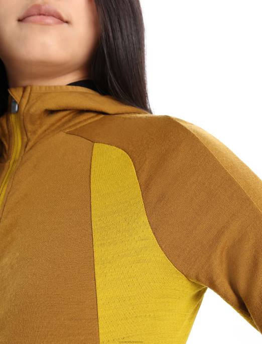 Icebreaker Kvinder zoneknit merino langærmet hættetrøje med lynlås B00X855 tøj nelliker/stum guld