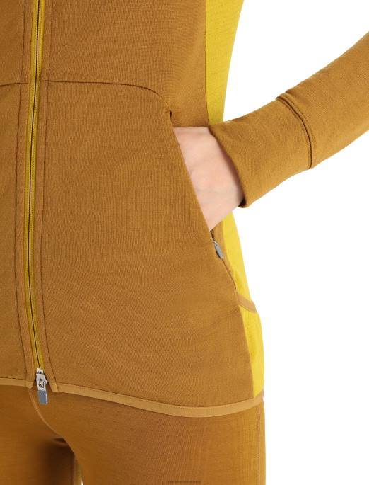 Icebreaker Kvinder zoneknit merino langærmet hættetrøje med lynlås B00X855 tøj nelliker/stum guld