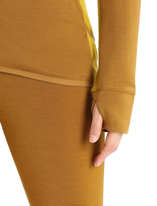 Icebreaker Kvinder zoneknit merino langærmet hættetrøje med lynlås B00X855 tøj nelliker/stum guld