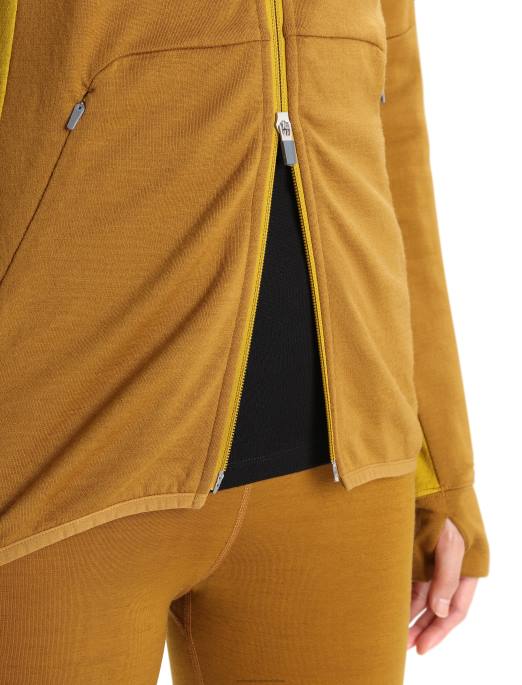 Icebreaker Kvinder zoneknit merino langærmet hættetrøje med lynlås B00X855 tøj nelliker/stum guld