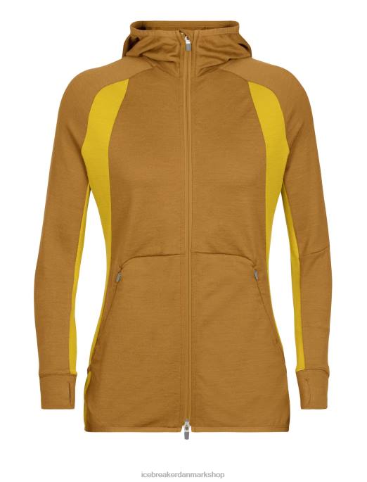 Icebreaker Kvinder zoneknit merino langærmet hættetrøje med lynlås B00X855 tøj nelliker/stum guld
