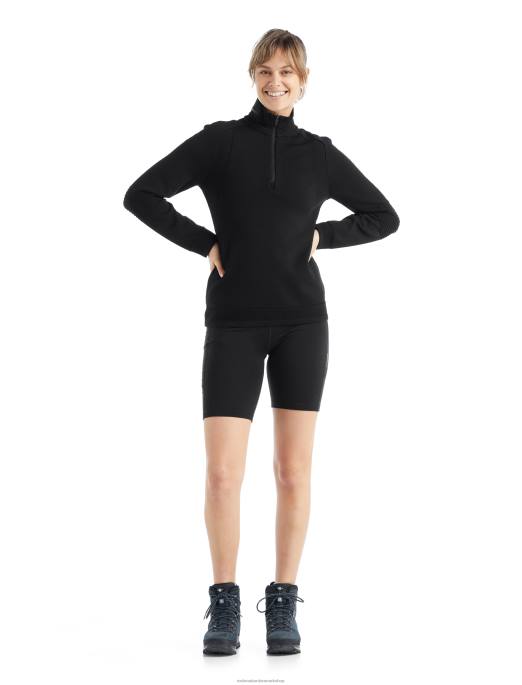 Icebreaker Kvinder zoneknit merino langærmet halv lynlås B00X724 tøj sort