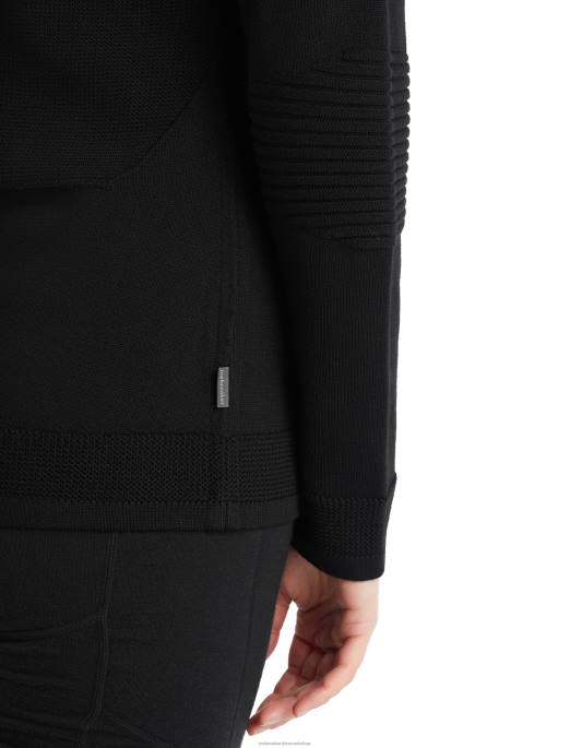 Icebreaker Kvinder zoneknit merino langærmet halv lynlås B00X724 tøj sort