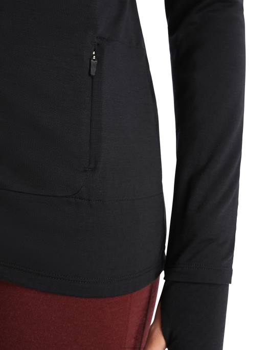 Icebreaker Kvinder zoneknit merino langærmet jakke med lynlås B00X718 tøj sort