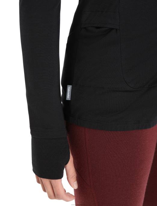 Icebreaker Kvinder zoneknit merino langærmet jakke med lynlås B00X718 tøj sort