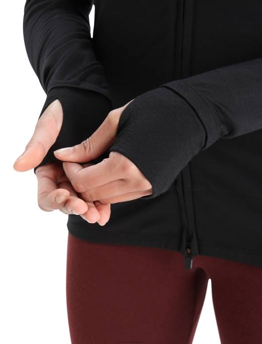 Icebreaker Kvinder zoneknit merino langærmet jakke med lynlås B00X718 tøj sort