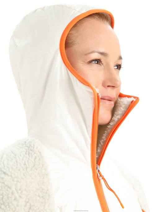 Icebreaker Kvinder realfleece merino høj luv langærmet hætte med lynlås B00X876 tøj ecru lyng/sne