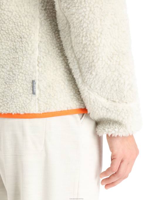 Icebreaker Kvinder realfleece merino høj luv langærmet hætte med lynlås B00X876 tøj ecru lyng/sne