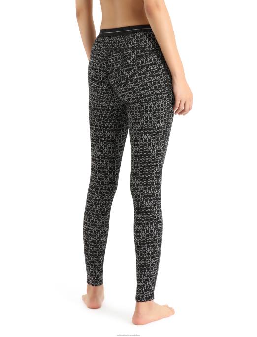 Icebreaker Kvinder merino 250 vertex termiske leggings alpine geo B00X867 tøj sort/sne