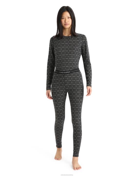 Icebreaker Kvinder merino 250 vertex termiske leggings alpine geo B00X867 tøj sort/sne