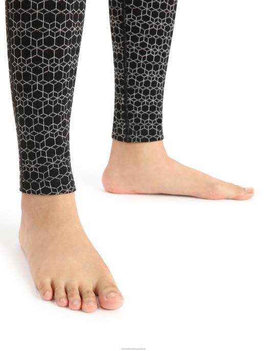 Icebreaker Kvinder merino 250 vertex termiske leggings alpine geo B00X867 tøj sort/sne