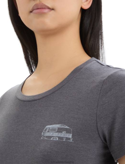 Icebreaker Kvinder merino central klassisk kortærmet t-shirt caravan life B00X663 tøj Monsun