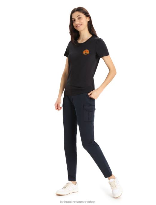 Icebreaker Kvinder merino central klassisk kortærmet t-shirt flytte til naturlig bjerg B00X831 tøj sort