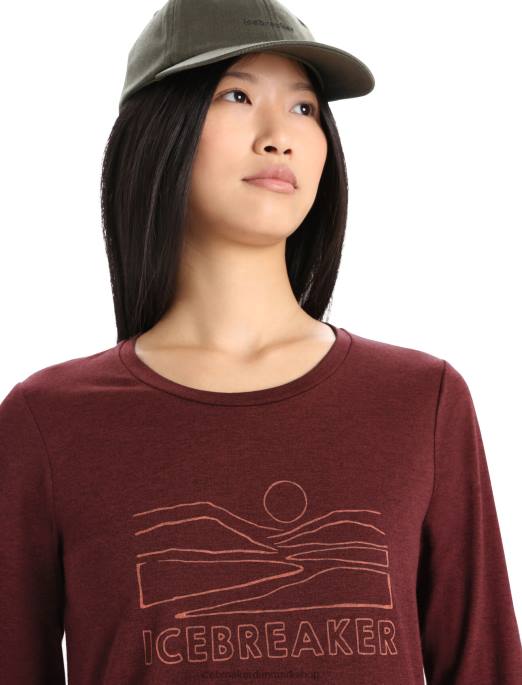 Icebreaker Kvinder merino central klassisk langærmet t-shirt solnedgang B00X849 tøj espresso