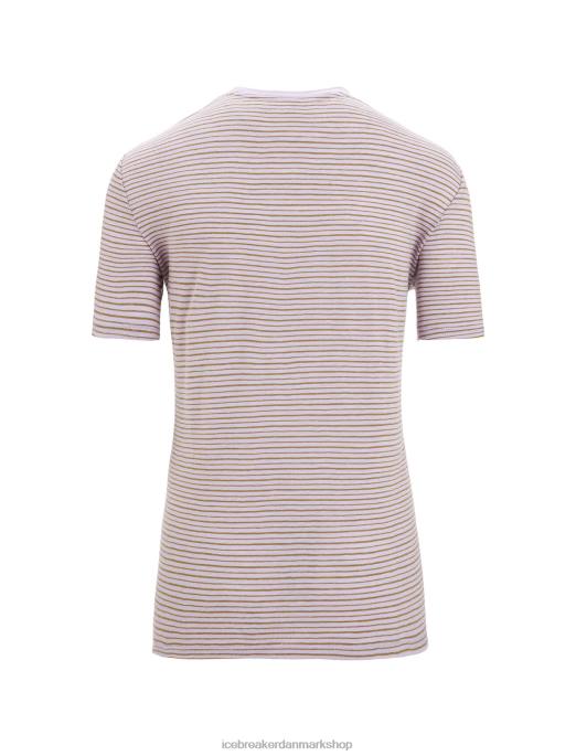 Icebreaker Kvinder merino linned kortærmet t-shirt stribe B00X643 tøj lilla blik/alger