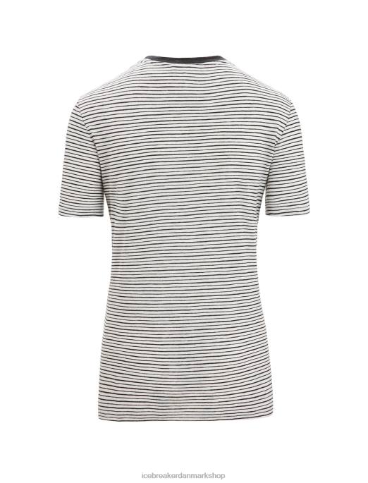Icebreaker Kvinder merino linned kortærmet t-shirt stribe B00X644 tøj sne/sort