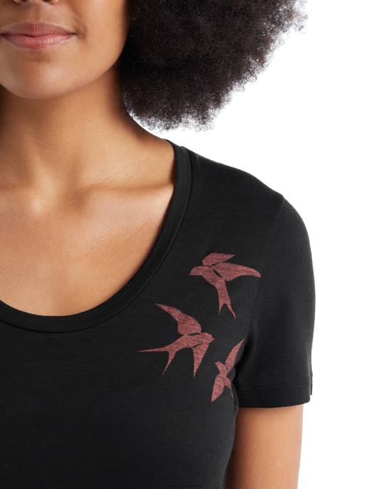 Icebreaker Kvinder merino tech lite ii kortærmede scoop t-shirt myldrende former B00X925 tøj sort