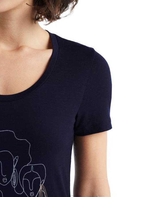 Icebreaker Kvinder merino tech lite ii kortærmet scoop t-shirt cirkel B00X930 tøj midnatsflåde