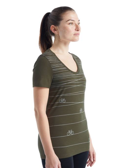 Icebreaker Kvinder merino tech lite ii kortærmet scoop t-shirt hill sprint B00X928 tøj loden