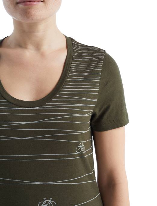Icebreaker Kvinder merino tech lite ii kortærmet scoop t-shirt hill sprint B00X928 tøj loden