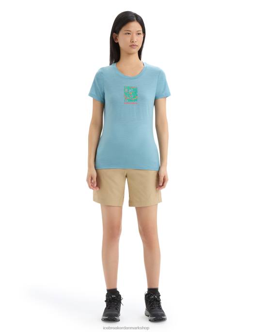 Icebreaker Kvinder merino tech lite ii kortærmet t-shirt wildflower bloom B00X645 tøj astral blå