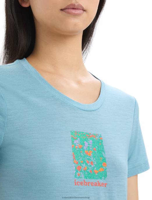 Icebreaker Kvinder merino tech lite ii kortærmet t-shirt wildflower bloom B00X645 tøj astral blå
