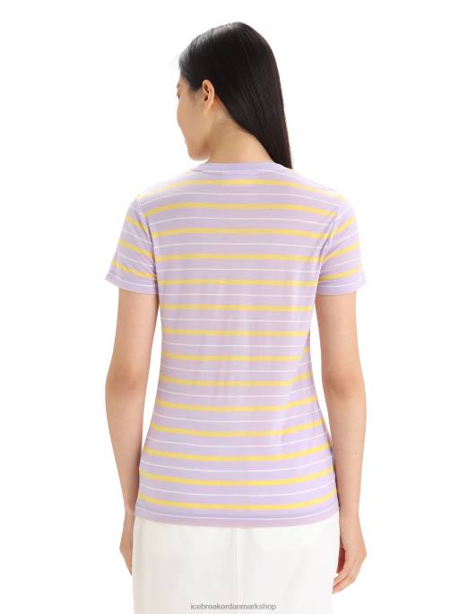 Icebreaker Kvinder merino wave kortærmet stribet t-shirt B00X638 tøj lilla blik/sommer
