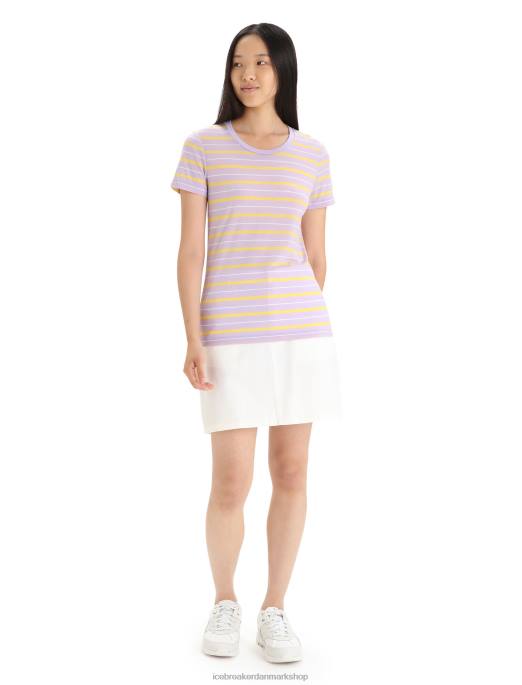 Icebreaker Kvinder merino wave kortærmet stribet t-shirt B00X638 tøj lilla blik/sommer