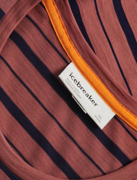 Icebreaker Kvinder merino wave kortærmet stribet t-shirt B00X922 tøj drue/midnight navy
