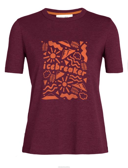 Icebreaker Kvinder tencel bomuld kortærmet t-shirt oprindelse B00X800 tøj kirsebær