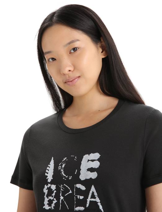 Icebreaker Kvinder tencel kortærmet t-shirt i bomuld naturlig B00X666 tøj sort