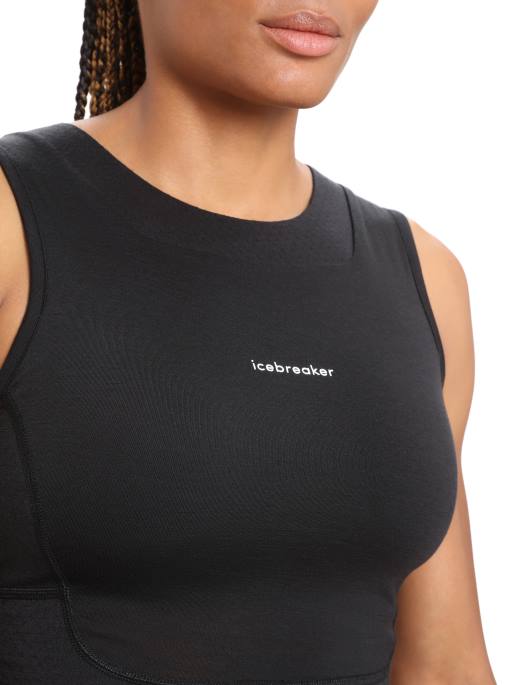 Icebreaker Kvinder zoneknit merino cropped bh-tank B00X647 tøj sort
