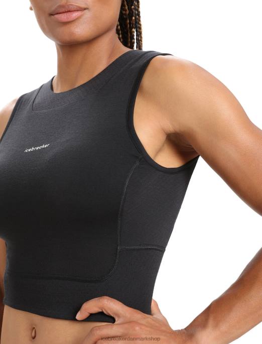 Icebreaker Kvinder zoneknit merino cropped bh-tank B00X647 tøj sort