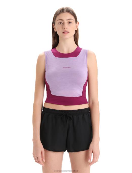 Icebreaker Kvinder zoneknit merino cropped bh-tank B00X648 tøj lilla blik/go berry