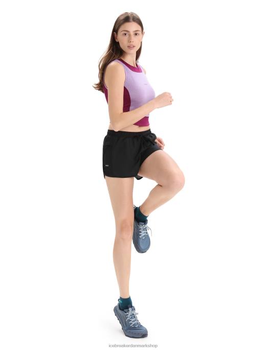 Icebreaker Kvinder zoneknit merino cropped bh-tank B00X648 tøj lilla blik/go berry